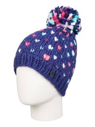 Roxy - Dena Girl Beanie Blue W/ Pnk/wht