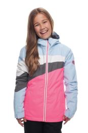 686 - Girl's Ray Insl. Ice Blue Color Block Jacket